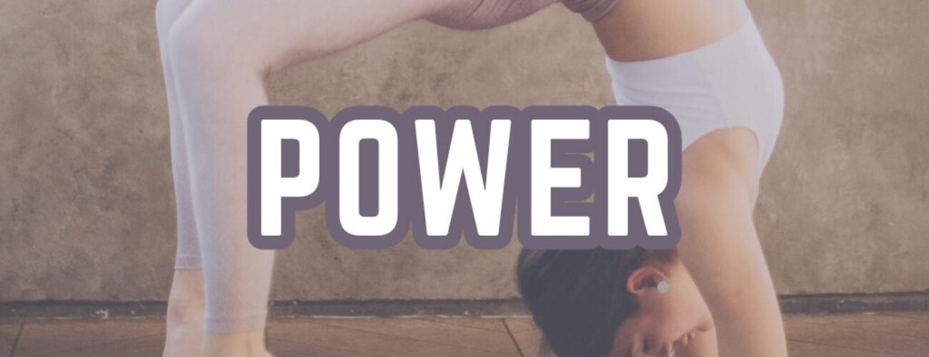 Power yoga poses woman performing wheel pose backbend demonstrating strength training yoga